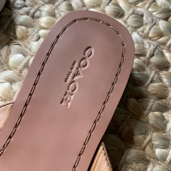 Coach Women's Tan Leather Sandals - Picture 4 of 5